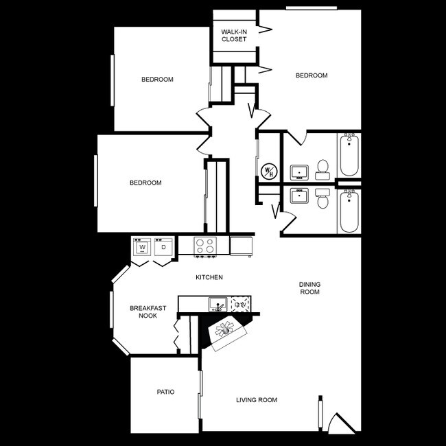 3 Bed 2 Bath  A 11202 floor plan